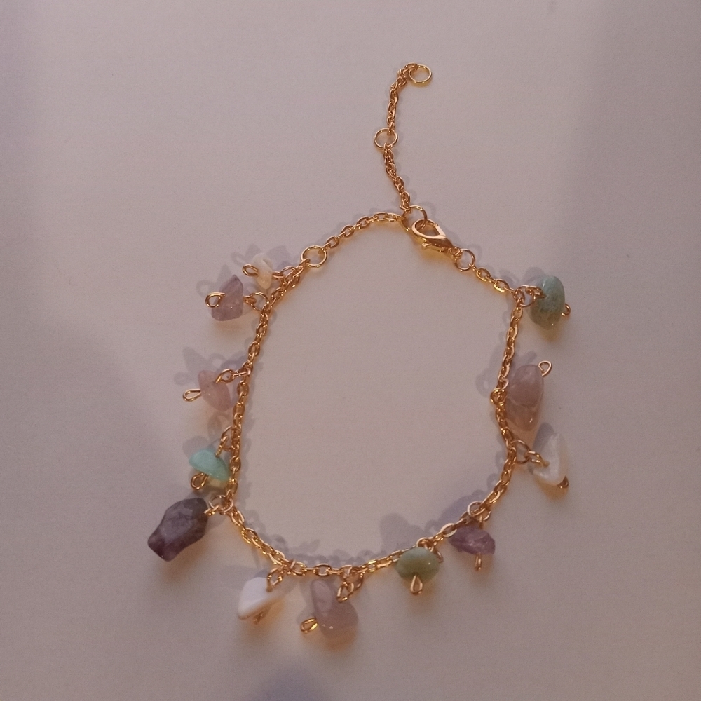 Multicolor stone chip bracelet boho bohemian western hippie bohochic bohowestern